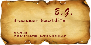Braunauer Gusztáv névjegykártya
